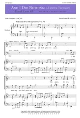 And I Did Nothing SATB choral sheet music cover